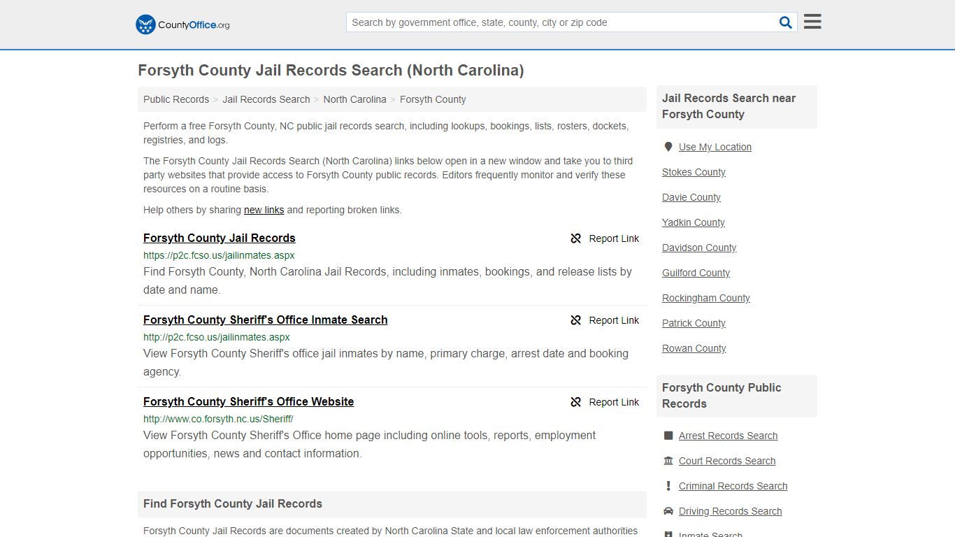 Jail Records Search - Forsyth County, NC (Jail Rosters ...